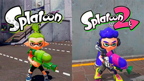 Splatoon Vs Splatoon 2 Graphics Evolution Comparativa Youtube