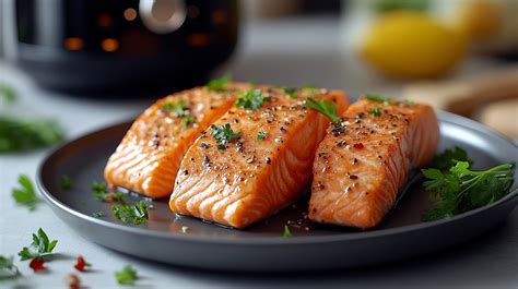 Lachs aus der Heißluftfritteuse zart und saftig Leckerschmecker