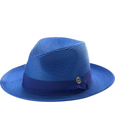 Pamoa Unisex Pms480 Band Wide Brim Straw Fedora Hats 3 Colors Natural Cs12d8l0bxp