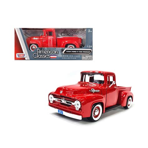 Ford F100 Pickup 1956 Roja Escala 1 24 Motor Max Motoredge México