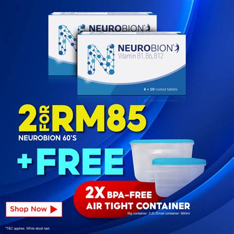 Buy 2 Rm85 Neurobion Vits B1 B6 B12 Nerve Health Supplement 60 Tabs Free Vicks Container