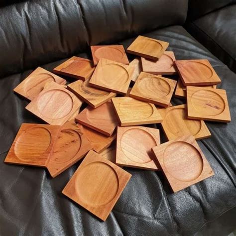 Jual Eco Wood Coaster 10 X 10cm Tatakan Gelas Kayu Di Seller Berkah