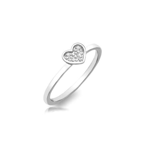 Zilver Ring Hartje Met Diamantjes Hot Diamonds Stargazer Heart Dr