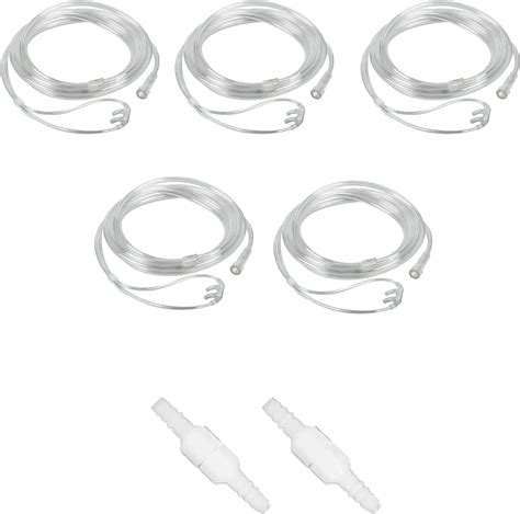 7 Piece Adult Nasal Clear Cannula Set 7ft Oxygen Tubing With Standard Connectors