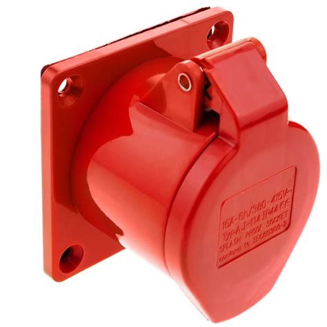 Base De Enchufe Industrial CETAC Hembra 2P T 16A 380V IP44 IEC 60309