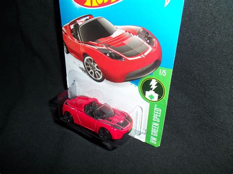 Hot Wheels Tesla Roadster Red HW Green Speed 1/5 241/250 2016 Mattel