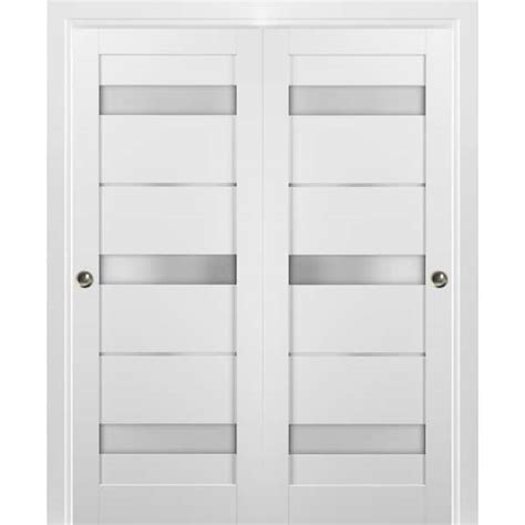 Sartodoors 56 In X 96 In Panel White Finished Pine MDF Sliding Door