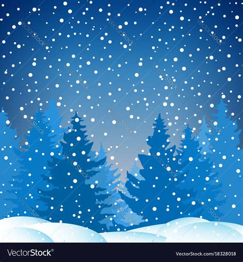 Winter snowy night Royalty Free Vector Image - VectorStock