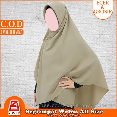 Jual WOLFIS HIJAB JILBAB SEGI EMPAT SYARI NU 130X130 BAHAN WOLFIS GRADE