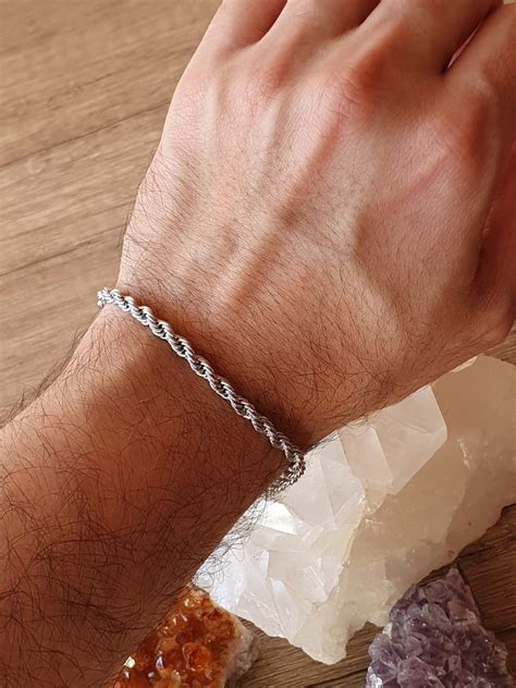 Pulseira masculina cordão baiano de aço inox Queerida Joias Loja