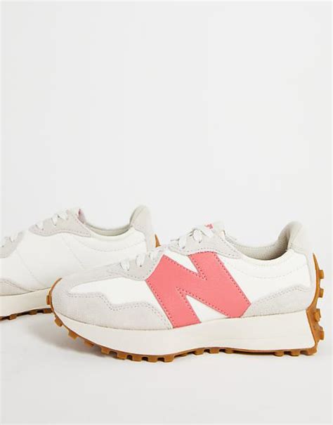 New Balance 327 Sneakers In Off White And Pink Asos