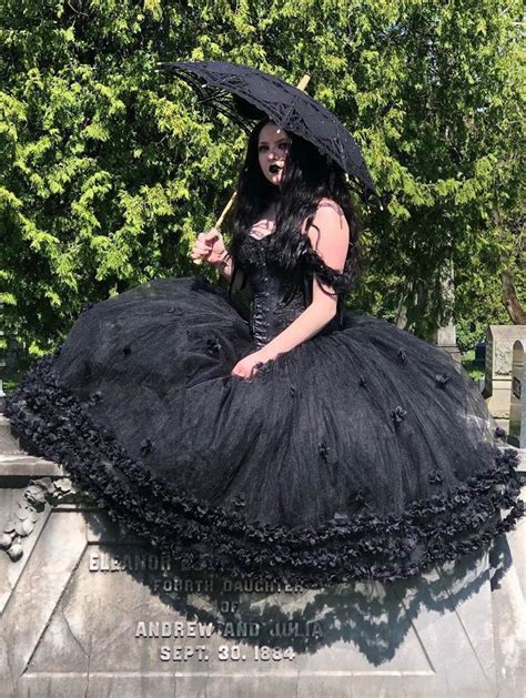 Rose Blooming Romantic Black Gothic Flower Off The Shoulder Corset Prom