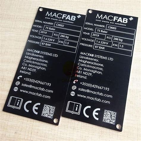 Customized Digital Printed Anodized Aluminum Serial Number Plates