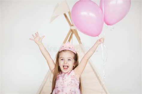 Excited Kid Celebrating Her Birthday Stock Image - Image of cheerful ...