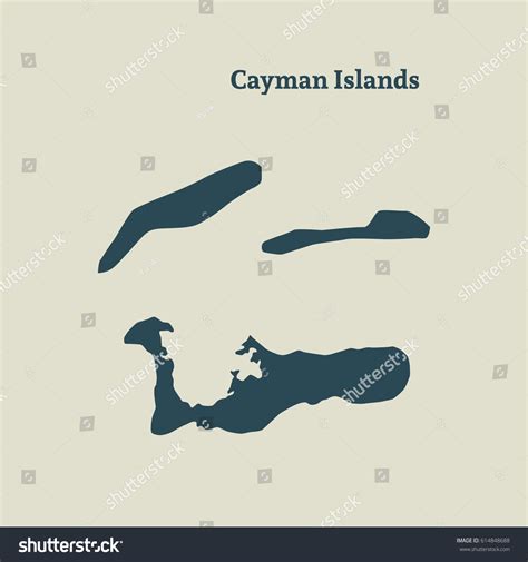 Outline Map Cayman Islands Isolated Vector Stock Vector (Royalty Free ...