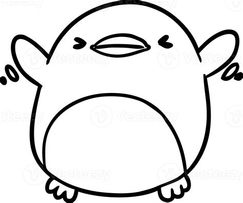 cute  drawing   penguin flapping wings icon  png