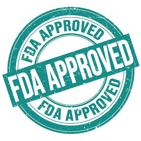 FDA APPROVED Text Written On Blue Round Stamp Sign Stock Illustration