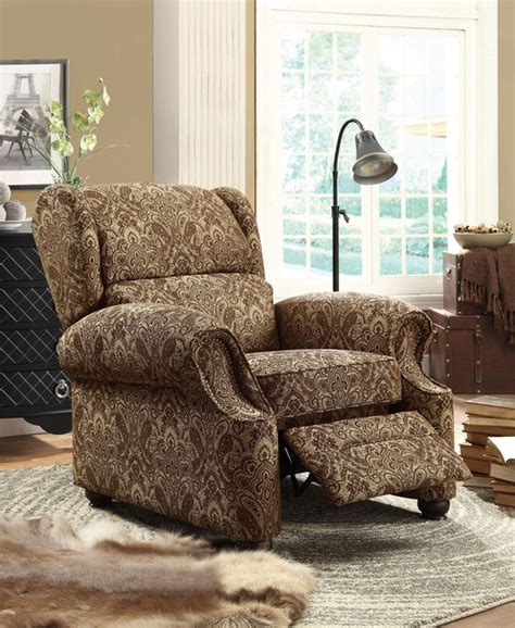 Recliner in Damask Pattern Fabric - Traditional - Recliner Chairs ...