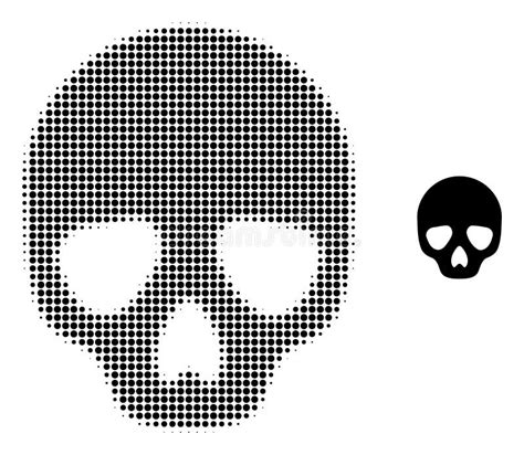 Skull Halftone Dotted Icon Stock Vector Illustration Of Skeleton