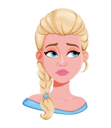 Face Expression Of Beautiful Blonde Woman Vector Art At Vecteezy