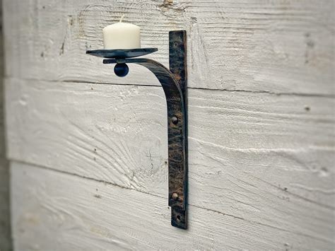 Wrought Iron Candle Wall Sconce Iron Wall Candle Holder Etsy