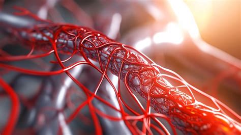 Blood Vessel Cell Artery And Healthy Circulation Of Blood Flow 3d