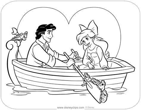 The Little Mermaid Coloring Pages Ariel And Eric Printable Kids – Rainy ...