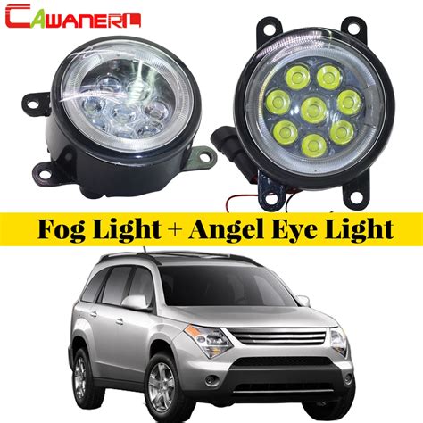 Cawanerl Car Accessories LED Fog Light Angel Eye Daytime Running Light