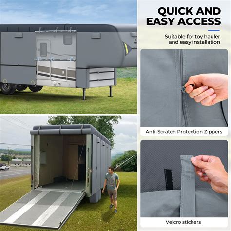 Snapklik RVMasking 7 Layers Top 5th Wheel RV Cover Fits 341 37