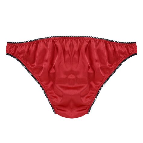 Men S Open Front Hole Briefs Panties Satin Bikini Underpants With Penis