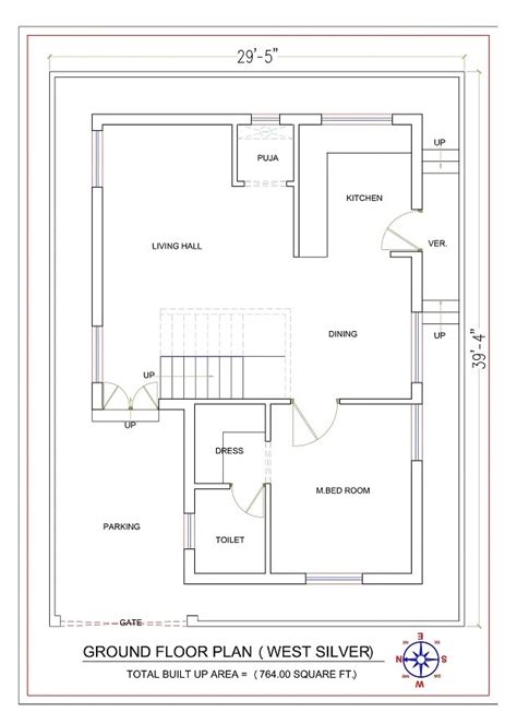 Floor Plan And 2D AutoCAD Drawing For Residential, 54% OFF