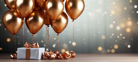 Premium AI Image | Elegant golden foil balloons set against a backdrop ...