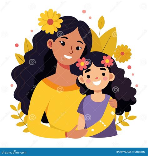 Cute Mother And Daughter Hugging Happy Mother S Day Greeting Card On