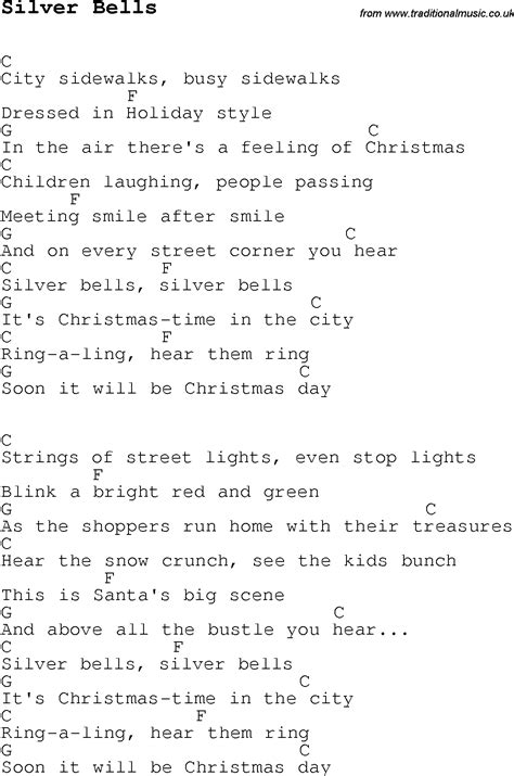 Christmas Carol Song Lyrics With Chords For Silver Bells Artofit