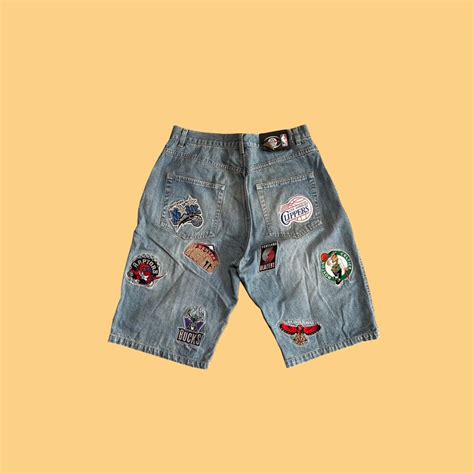 Jci：vintage Unk Nba 隊徽拼布補丁 Jorts 牛仔短褲 Supreme X Nike 翻玩 Y2k 蝦皮購物