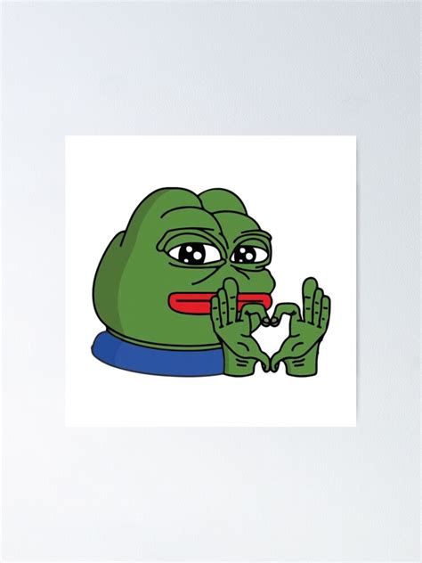 "Heart sign Pepe the Frog - Meme" Poster for Sale by PepeAndFrens ...