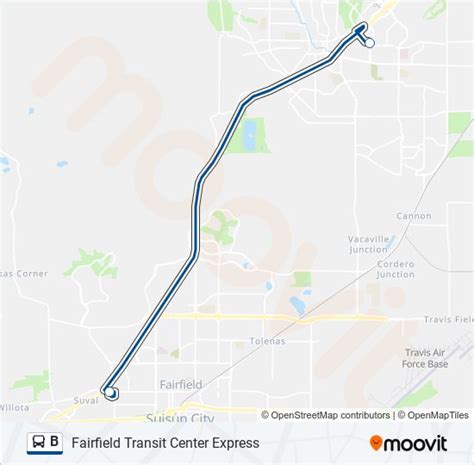 B Route Schedules Stops Maps Fairfield Transit Center Express