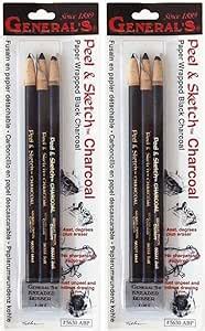 Amazon Peel Sketch Charcoal Pencils 3 Pkg