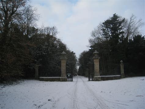 Ossington Hall Gates In The Snow © Jonathan Thacker Geograph Britain