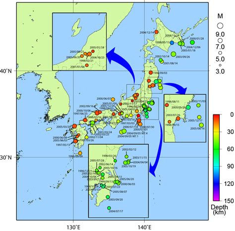 気象庁 日本付近で発生した主な被害地震（平成8年以降）