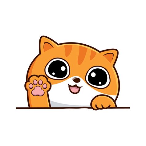 Malhado Gato Kawaii Branco Laranja Desenho Animado Fofa Listrado Gato