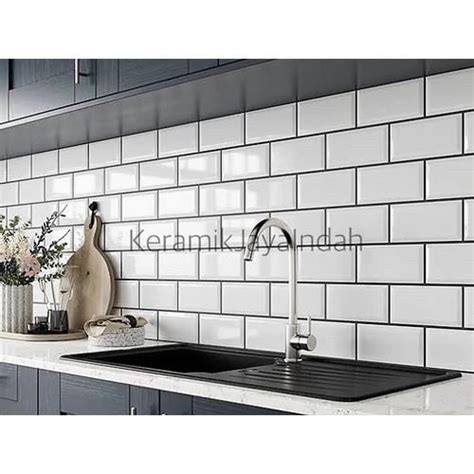 Jual Mulia Signature Metro White Bevel Subway Tile X Keramik