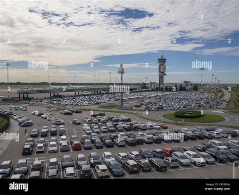 Car Parking and Airport Control Tower, Milan Malpensa Airport -Italy ...