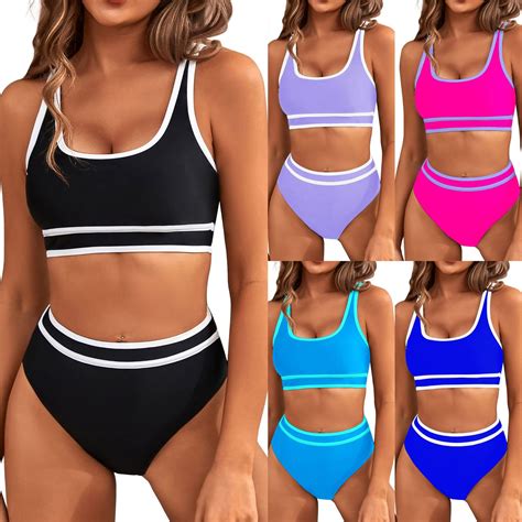 Uaang New Sexy Swimsuit Female Bikini Split Color Multicolor Swimsuit