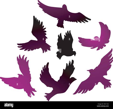 Silhouetted Birds Stock Vector Images Alamy