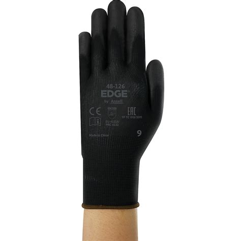 Edge Work Gloves Ansell Black Pack Of Pairs Kaiserkraft