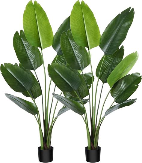 Crosofmi Artificial Bird Of Paradise Plant Cm Fake Tropical Palm