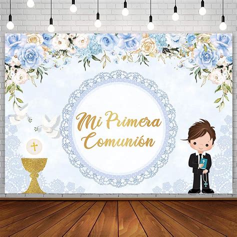 Buy Aibiin X Ft Baptism Backdrop For Boy Mi Primera Comunion