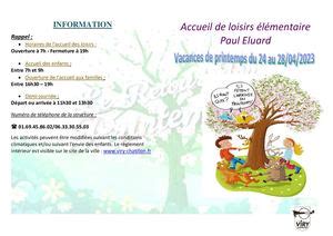 Calam O Planning Printemps Paul Eluard E