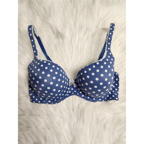 Victorias Secret Polka Dot Lined Demi Bra Depop